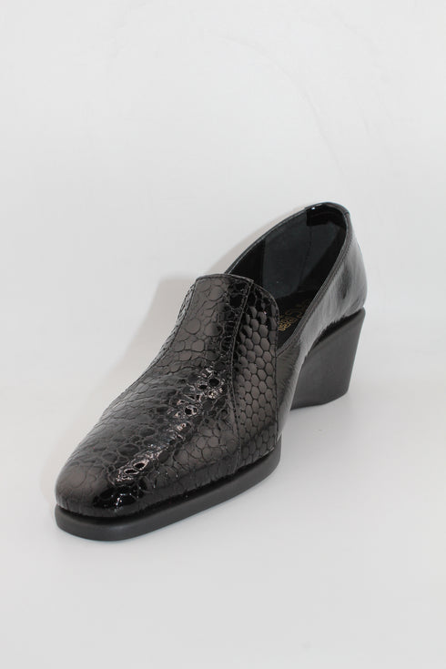 DFC Relax Patent Leather Wedge Loafer Shoes